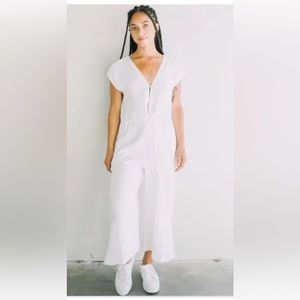 Bella Dahl White Linen Jumpsuit